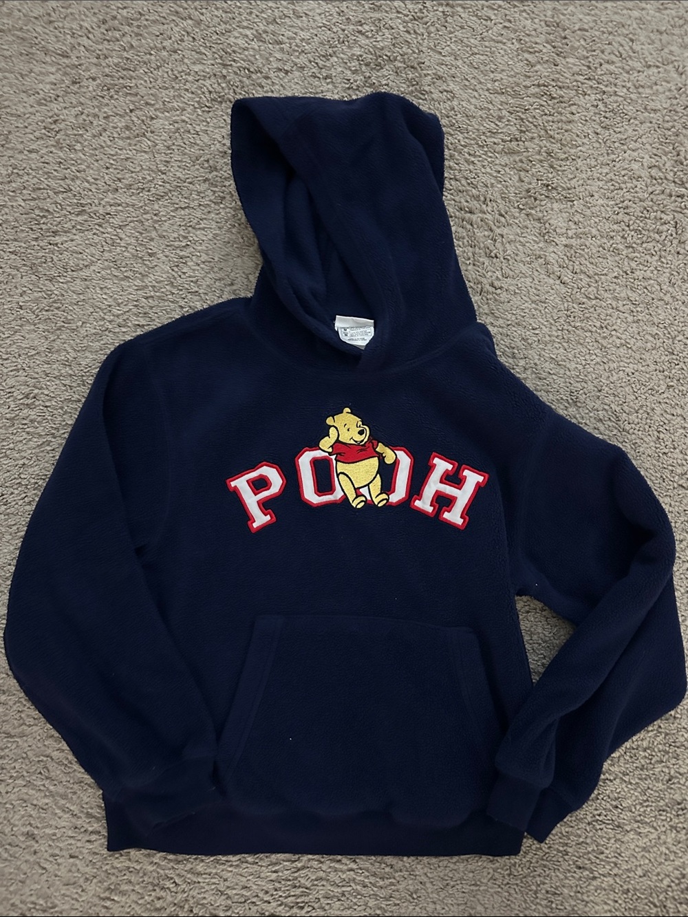Disney Winnie the Pooh Navy Hoodie with Embroidered Pooh